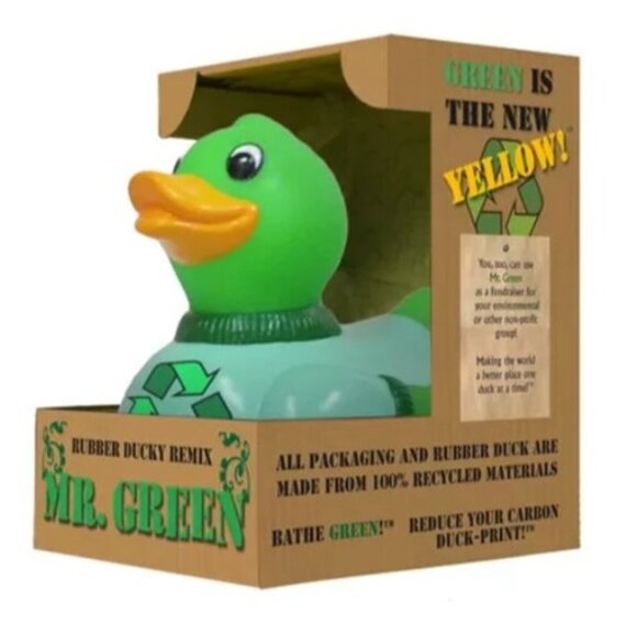 Mr.Green Duck Collectible Toy - Floating Unique Gift For Kids & Adults - Picture 1 of 2